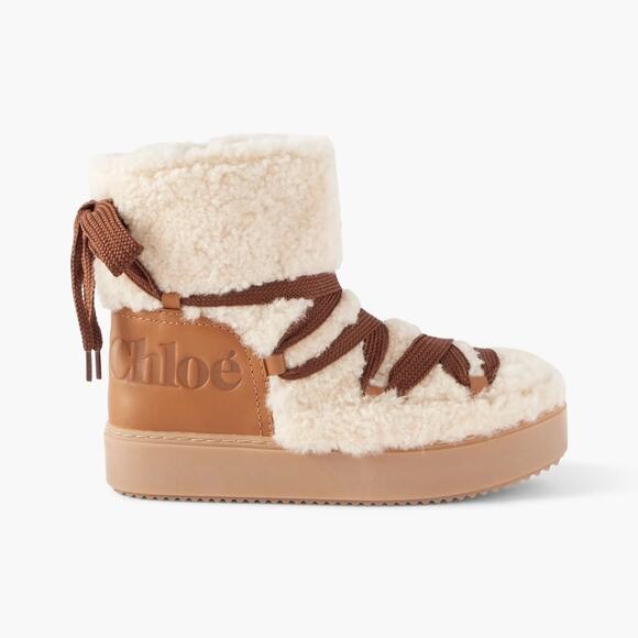 See By Chloe Charlee Shearling + Leather Winter Boots NWOB - Picture 1 of 14